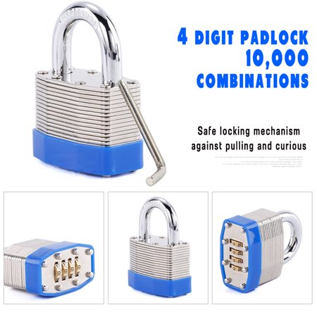 4 Digit Combination Password Padlock Security Waterproof 
