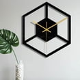 thumbnail image 5 of Walbest Modern Style 3D Solid Geometric Shape Acrylic Black Wall Clock, 11.8 Inch Home Decoration Simple Wall Clock for Living Room (Batteries Not Included), 5 of 7