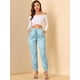 thumbnail image 3 of INSPIRE CHIC Pantalones deportivos de cintura elástica con cordón para mujer, pantalones de chándal de satén hasta el tobillo con bolsillo Azul claro XL, 3 of 6