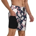 thumbnail image 3 of Picia Leaves Flower pattern Mens Swim Trunks with Compression Liner Stretch Beach Shorts Quick Dry with Zipper Pockets No-Chafing Board Shorts-X-Large, 3 of 9