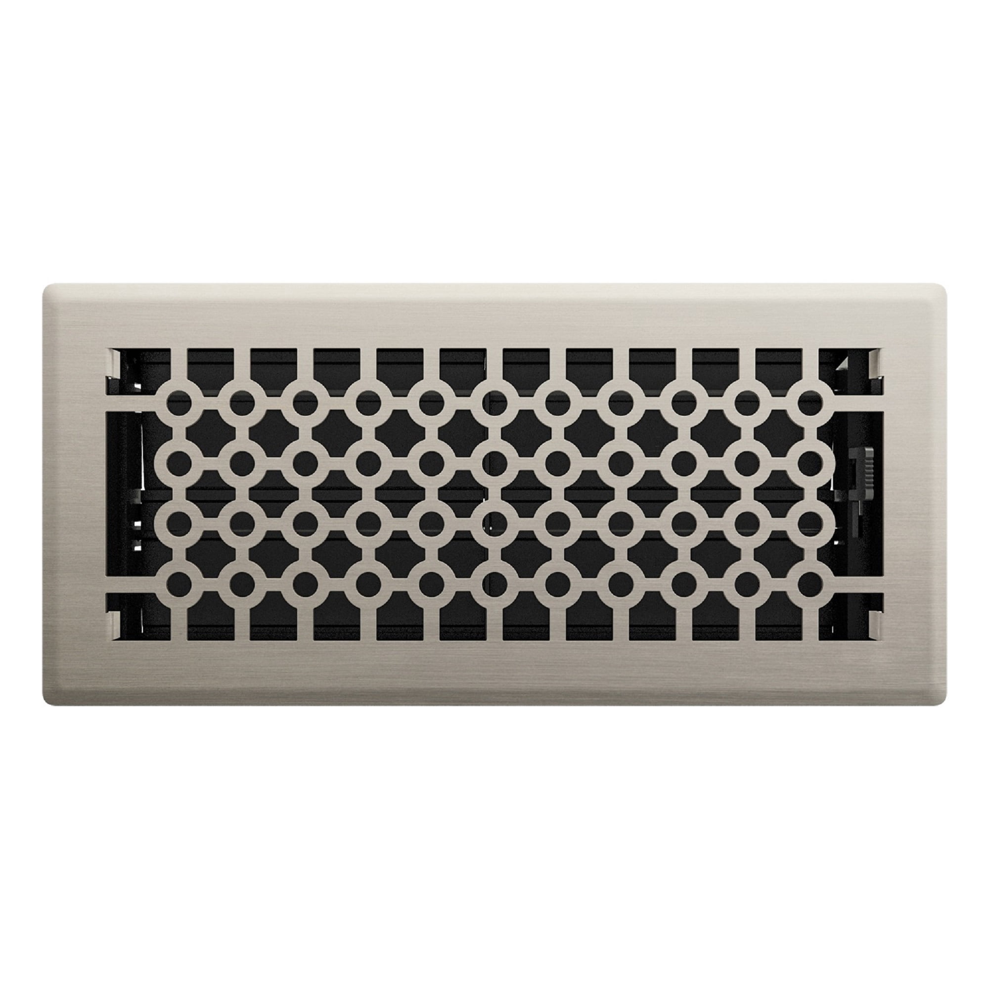 4in x 10in San Francisco Style Brushed Nickel Metal Heating and Cooling Air Floor Register (5 PACK) - Overall 5 1/4" x 11 1/4"