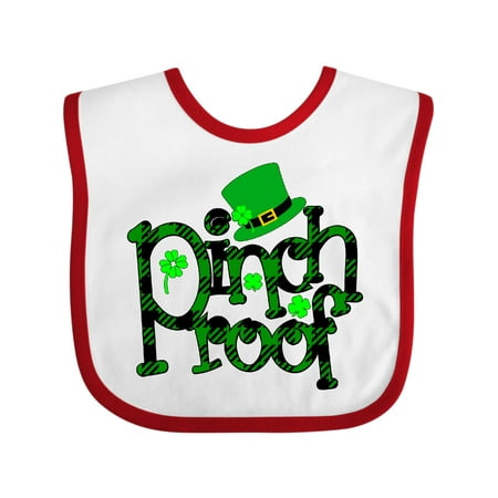 

Inktastic Pinch Proof in Green Plaid with Top Hat St. Patrick s Day Gift Baby Boy or Baby Girl Bib