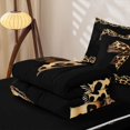 thumbnail image 5 of Homewish Leopard Print Bow Zipper Twin Comforter Sets with Fitted Sheet and 2 Pillowcases For Girls Kids,Brown Cheetah Pattern Zipper Bedding Set For Women,Black Reversible,4-Piece, 5 of 7
