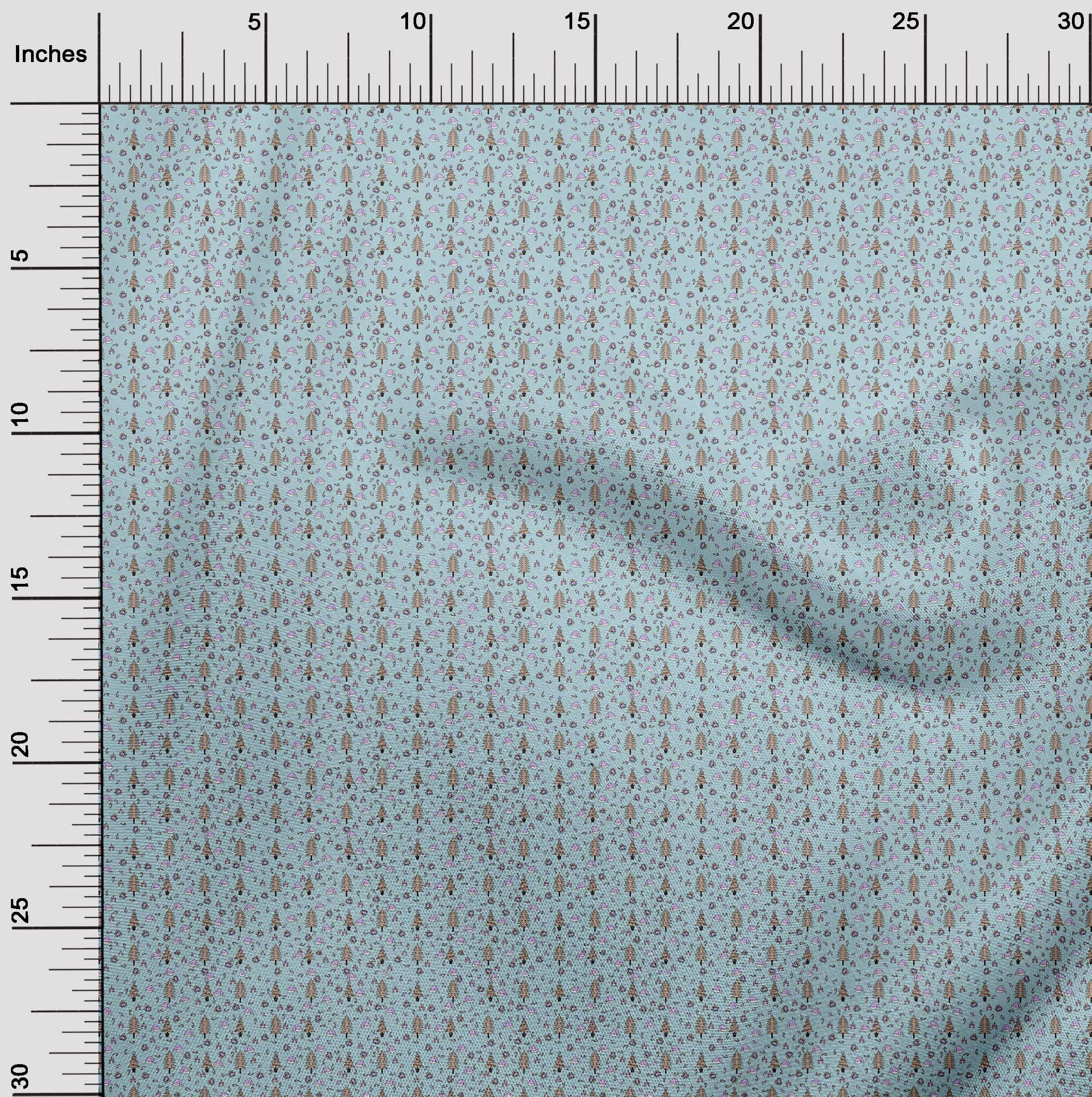 oneOone Cotton Jersey Light Blue Fabric Christmas Fabric For Sewing Printed Craft Fabric By The Yard 58 Inch Wide