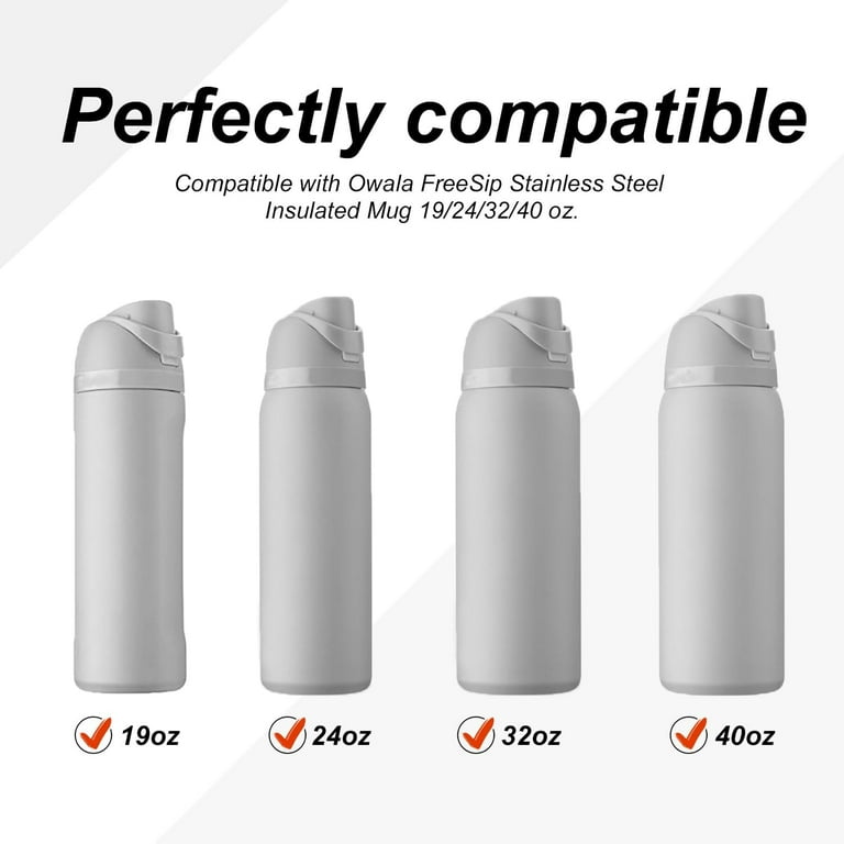 4pcs Bottle Replacement Stopper, Water Bottle Top Lid Compatible with Owala FreeSip 24oz 32oz, Bottle Gasket Silicone Plug Accessory for Owala 19/24