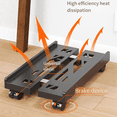 thumbnail image 2 of 2X Adjustable Mobile CPU Stand, Ventilated Computer Tower Stand PC Tower Stand with 4 Caster Wheels, Under Desk Holder, 2 of 8