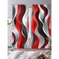thumbnail image 2 of Red Black Grey Sheer Curtains 84 Inch Length 2 Panels Set, Geometric Moire Artwork Modern Abstract Voile Window Treatment Rod Pocket Curtains Sheers Drapes for Bedroom/Living Room/Kitchen 52"x84"x2, 2 of 7