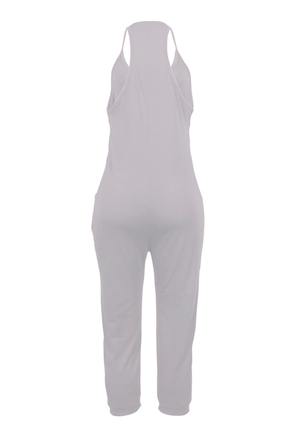 afregning Arashigaoka Credential Euramerican Dew Shoulder Grey One-piece Jumpsuit - Walmart.com