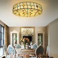 thumbnail image 6 of Tiffany Style Vintage Stained Glass Flush Mount Ceiling Light Pendant Lamp, 6 of 11