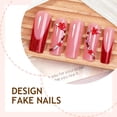 thumbnail image 4 of Uñas postizas Sutaozhi de San Valentín con punta francesa roja, 24 unidades, 4 of 7
