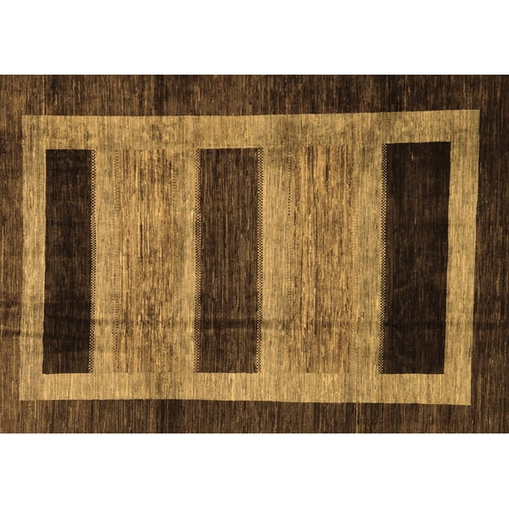 Ahgly Company Indoor Rectangle Abstract Brown Modern Area Rugs, 3' x 5'