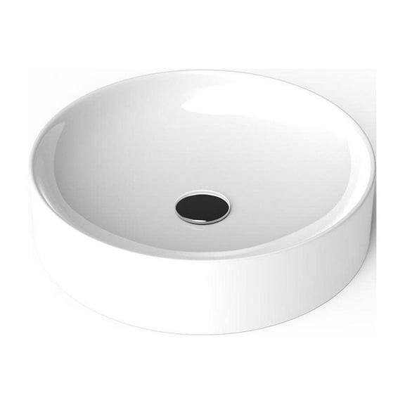 Ws Bath Collections Fly 3043 Fly 16-7/8" Circular Ceramic Vessel Bathroom Sink - White