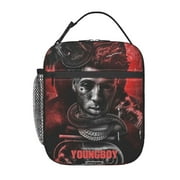 Rapper YoungBoy Never Broke Again Lunch Bag Portable Insulated Tote Bento Bag School Office Picnic Cooler Thermal Handbag For Adult Teens Kids