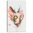 thumbnail image 2 of Croquis Aquarelle Chat Face Rouge - Grande Toile d'Animal, 2 of 4