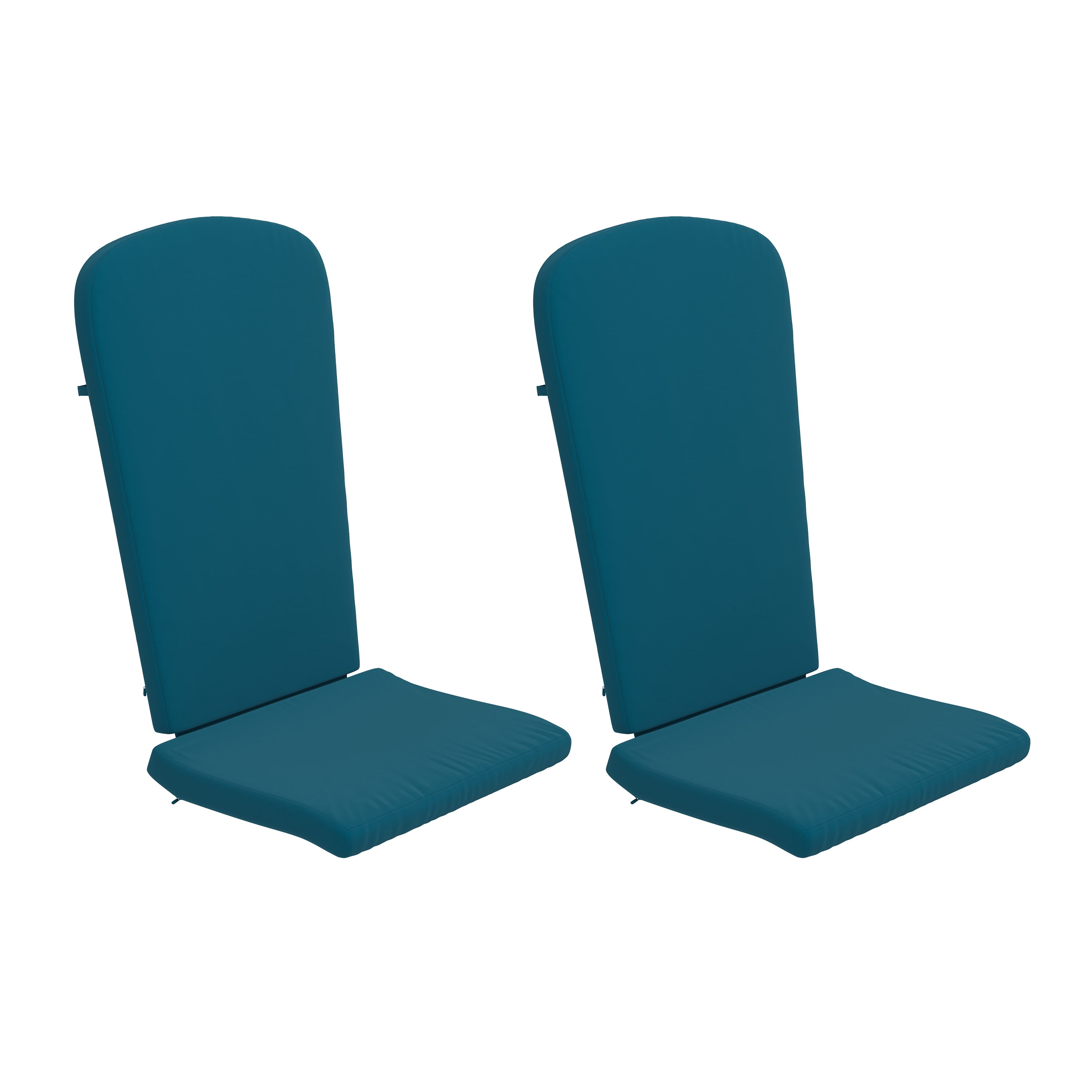Emma + Oliver Set of Two All-Weather Indoor and Outdoor Cushions for Adirondack Chairs and High Back Patio Chairs in Teal