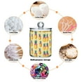 thumbnail image 6 of Yayeee 4 Pack Qtip Holder Bathroom Cotton Swab Canister with Lid Clear Dispenser Set, Pineapple Love, 6 of 6