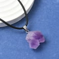 thumbnail image 3 of Natural Amethyst Pendant Necklaces with Wax Cord and Iron Curb Chains 17.59 inch(44.7cm) 1.5mm, 3 of 4