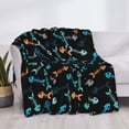 thumbnail image 3 of Naloa Little Fish Skeleton Flannel Blankets - Thick and Warm Blanket for Winter, Soft Fuzzy Plush King Blanket for All Seasons80"x60", 3 of 6