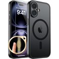 thumbnail image 1 of wonima11 SUPFINE Magnetic for iPhone 16 Case with Camera Control Button,[Full Camera Protection][1+Tempered Glass Screen Protector] Slim Translucent Matte Shockproof Phone Cover,Black, 1 of 1
