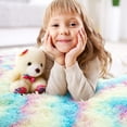 thumbnail image 2 of Homore Rainbow Area Rugs for Girls Room, Cute Fluffy Floor Carpets for Kids Baby Girls Bedroom 3' x 3', 2 of 9