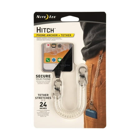 Nite Ize Hitch Phone Anchor + Tether - Clear Tether/Stainless MicroLock (Best Phone For Tethering)