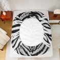 thumbnail image 5 of jejeloiu Tiger Stripe Twin Sheet Sets,Wild Animal Hunting Twin Fitted Sheet,Wrustic Farmhouse Flat Sheet For Adults,Breathable Home Decor,3pcs, 5 of 7
