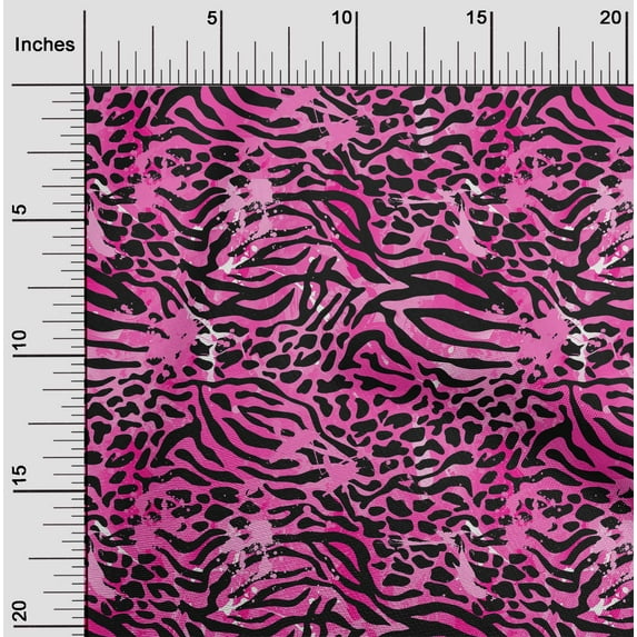 oneOone Cotton Cambric Fuschia Pink Fabric Animal Skin Sewing Craft Projects Fabric Prints By Yard 42 Inch Wide-7QZ