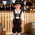 thumbnail image 4 of Odeerbi Kids Boys Oktoberfest Outfits Lace Up Shirt Embroidered Suspender Shorts with Hat 3 Pieces Set, 4 of 7