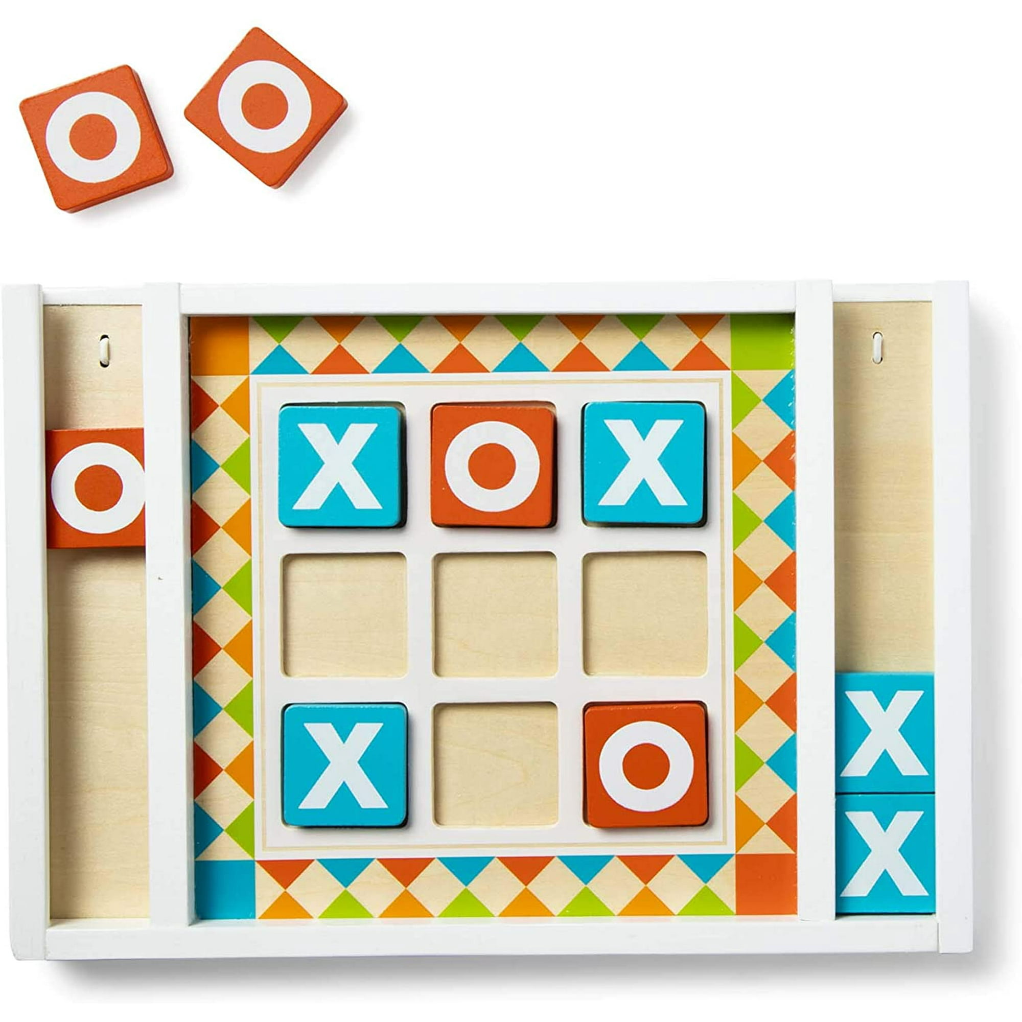Melissa & Doug Wooden Tic-Tac-Toe Board Game with 10 Self-Storing Wooden  Game Pieces (12.5ââ‚¬ W x 8.5ââ‚¬ L x 1.25ââ‚¬ D)
