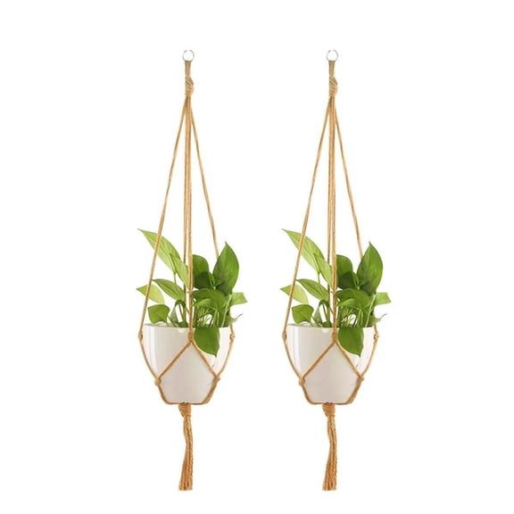 Odies Plant Hanger, 2 Pieces Hanging Planter Flower Pot Plant Holder Basket Jute Rope Holder for Indoor Outdoor Garden Home Decorations (35 Inches)