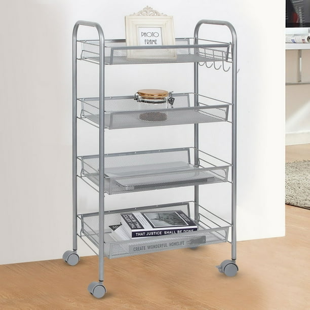 4Tier Small Kitchen Utility Carts, Kitchen Rolling Utility Cart