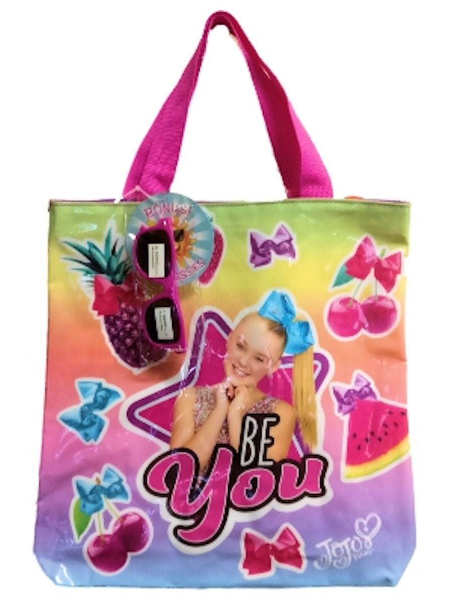 NA JoJo Siwa Large Beach Tote Bag with Sunglasses (Be You)