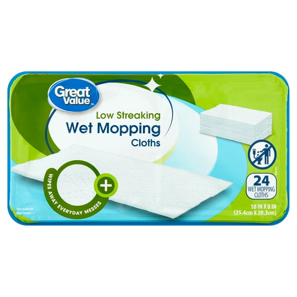 Great Value Wet Mopping Cloths, 24 Count