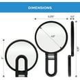 thumbnail image 2 of ForPro Professional Collection Premium Magnifying Handheld Mirror, 1X/15X Magnification Hand Mirror, Folding Adjustable Handle, for Makeup, Travel, Black, 2 of 8