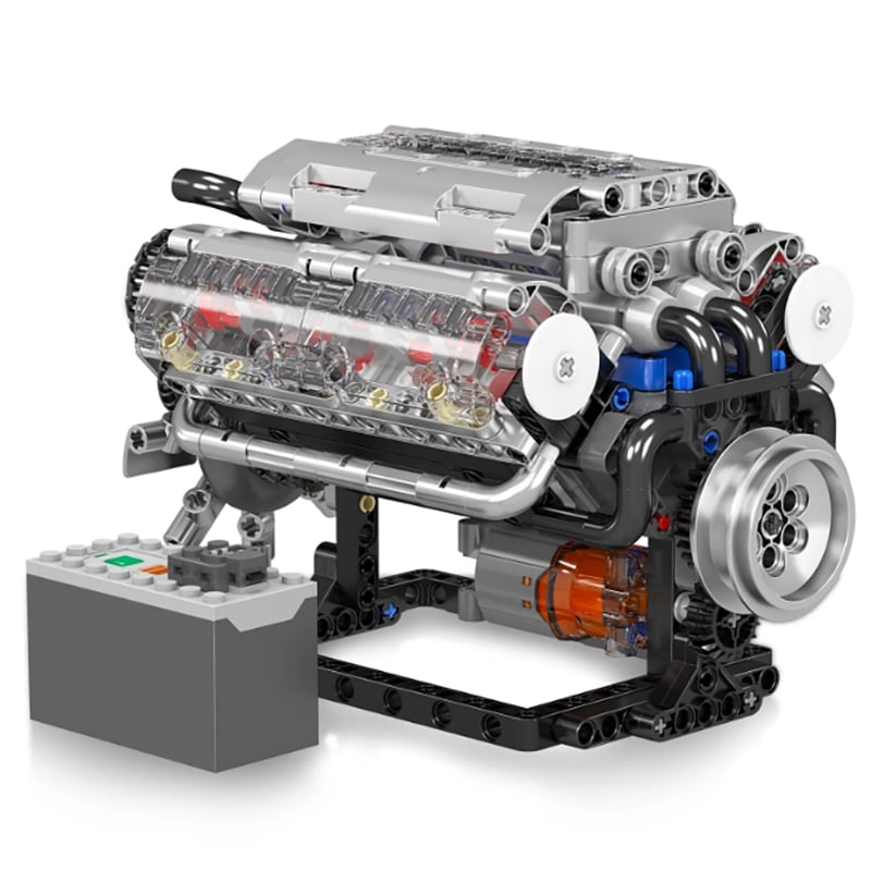 SNOWEAGLE Mould King V8 Engine Building Blocks Sets, MOC Scale Model Kit with Battery and Motor, Collectible Set for Adults, Handmade Set of Building Blocks,Construction Toys (535 Pcs)