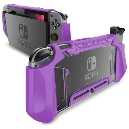 Dockable Case for Nintendo Switch - Mumba TPU Grip Protective Cover Case Compatible with Nintendo Switch Console and Joy-Con Controller (Purple)