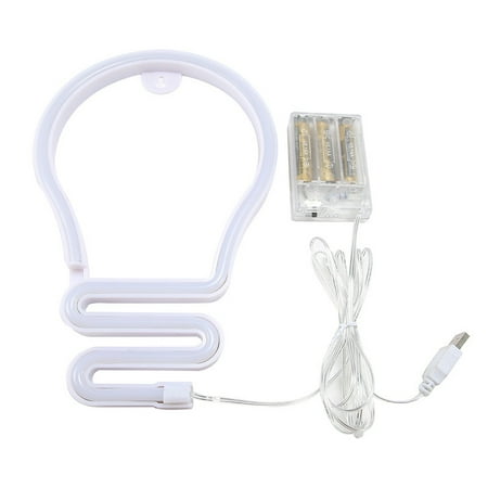 

LED Neon Sign Night Light Art Decorative Lights Plastic Wall-White