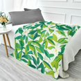 thumbnail image 4 of Green Leafy and Flowers Camping Blankets Bed Throws and Cozy Travel Blanket Fluorescence 70x55in Double Sided, 4 of 8