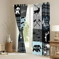 thumbnail image 3 of Cabin Retro Rustic Lodge Blackout Curtains, Bear Deer Country Curtains & Drapes Teens Bedroom, Hunting Wild Animal Curtains Plaid Checkered Adventure Window Curtains 42"Wx84"L 2 Panels, 3 of 5