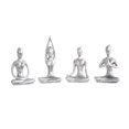 thumbnail image 2 of Estatuilla de yoga Macarena en pose de Contemplación de resina Color Plata antigua, 2 of 8