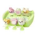 thumbnail image 4 of Mini molde para paletas de hielo DIY para el hogar, para niños, de silicona de grado alimenticio, molde para paletas de hielo para helado, seis rejillas, verde, 4 of 12