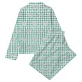 thumbnail image 4 of WOYY Girls Pajama Set Green Gingham Bow Print Long Sleeve Top Pants Sleepwear, Sizes 3-14, 4 of 4
