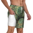 thumbnail image 2 of Sigee Succulents Print Mens Swim Trunks with Compression Liner Quick Dry Swim Stretch Beach Shorts with Pockets,S-3XL, 2 of 7