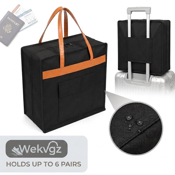 Wekvgz Shoe Bags with Pockets Zipper and Handle Large Capacity Travel Shoe Bag Organizer Waterproof Underwear Travel Bags for Luggage