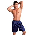 thumbnail image 1 of Pantalones tipo bóxer de seda satinada de cinco colores lisos, informales, holgados, para playa, para verano, pantalones de pijama finos y lisos para hombre, 1 of 4