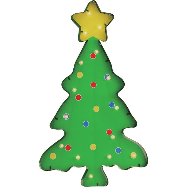 Holiday Time Christmas Decor 36 Marquee Battery Operated Tree With 15 Warm White Led Lights Walmart Com Walmart Com