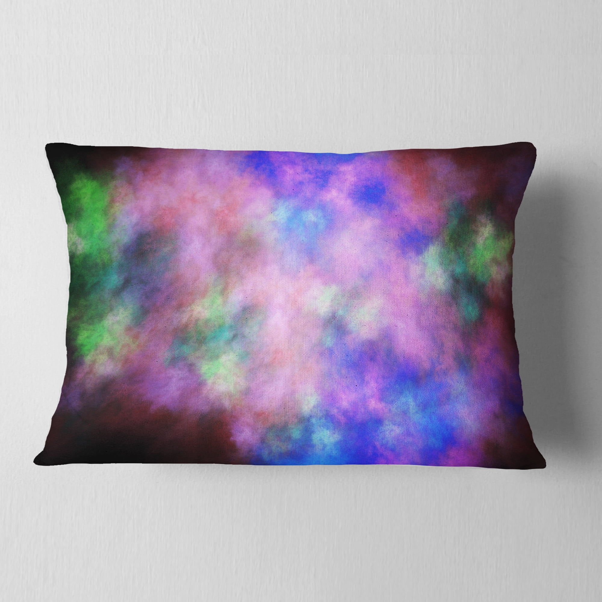 Designart Multi Color Bright Sky with Stars - Abstract Throw Pillow - 12x20