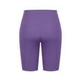 thumbnail image 5 of DORKASM Women's Plus Size Ribbed Biker Shorts Stretch Short Leggings Elastic Waist Casual Ladies Pull On Capris L-5XL Purple 3XL, 5 of 5