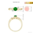 thumbnail image 5 of ANGARA Natural Emerald and Diamond Twisted Vine Engagement Ring in 14K Yellow Gold for Women (Size-5mm) | May Birthstone, Birthday, Anniversary, Jewelry Gift for Women | Natural Emerald Ring, 5 of 10