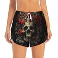 thumbnail image 2 of KLL Classical Rose Crown Skull Pattern Shorts Women,Athletic Shorts High Waisted Running Shorts Pocket Sporty Short Gym Elastic Workout Shorts-Large, 2 of 7